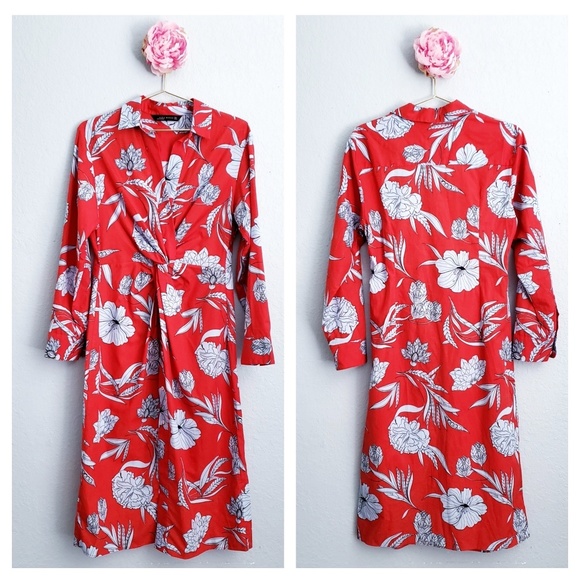 Zara Dresses & Skirts - Zara Floral Printed Button Down Tunic Dress